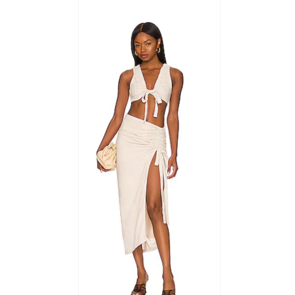 CAMILA COELHO Marilee Midi Dress in Oatmeal